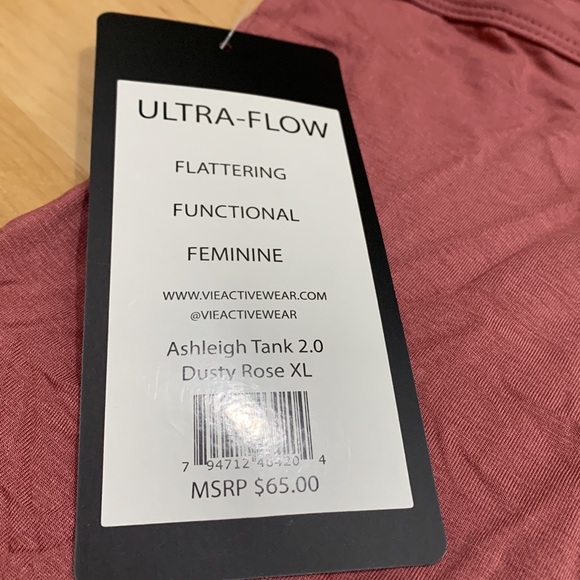 Vie Active Ashleigh Tank 2.0 top. Dusty rose. XL. NWT. Yoga Club. - Picture 5 of 6